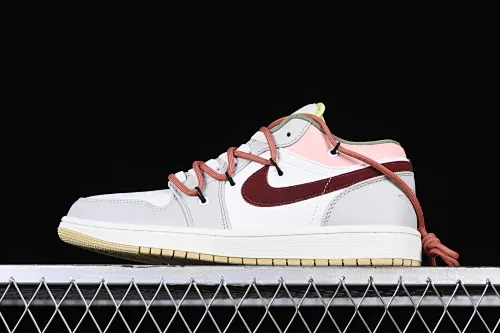 All categories Air Jordan Jordan series basketball shoes Air Jordan 1 Low Z version Air Jordan 1 Low AJ1 Joe 1 gray pink strap deconstruction low-top basketball shoes FD9906-131